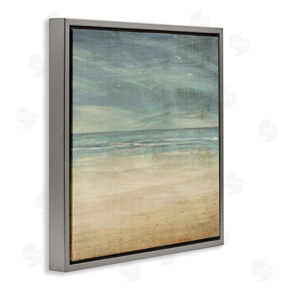 Sundance Graphics Moody Coastal Days Gray Floating Frame Canvas Wall Art Print