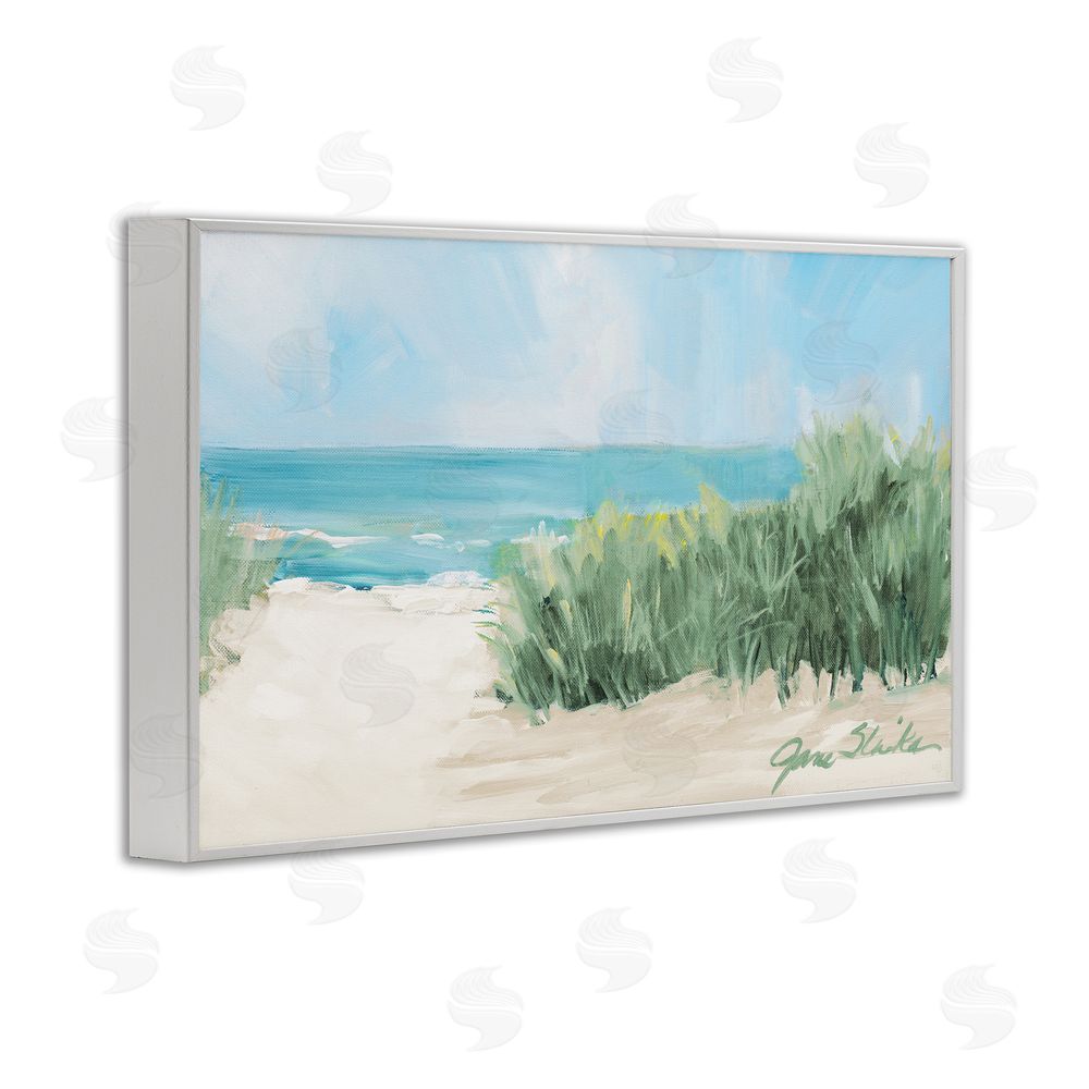Sundance Graphics Soothing Beach Day White Framed Giclee Wall Art Print