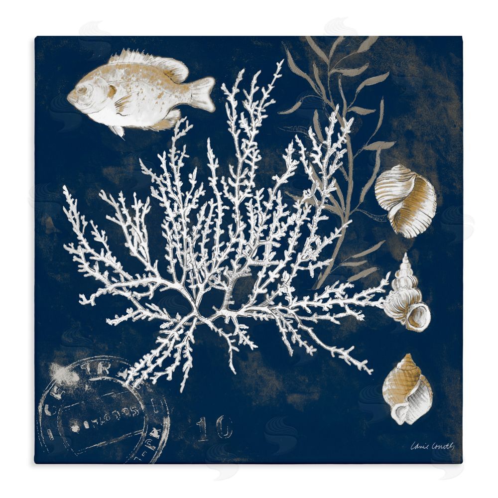 Sundance Graphics Coral Medley on Blue Canvas Wall Art Print