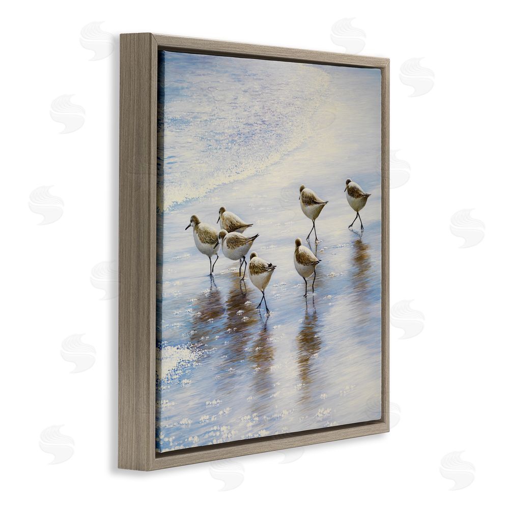 Sundance Graphics Sand Dancers on Shore Brown Floating Frame Canvas Wall Art Print
