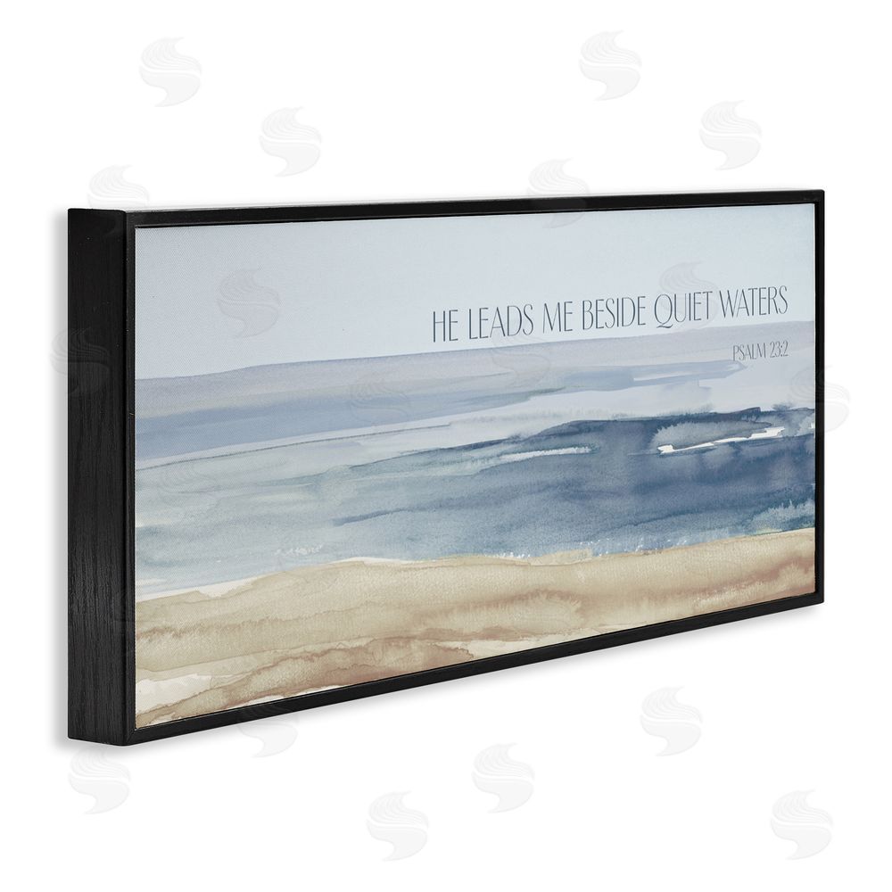 Sundance Graphics He Leads Me Quiet Waters Black Framed Giclee Wall Art Print