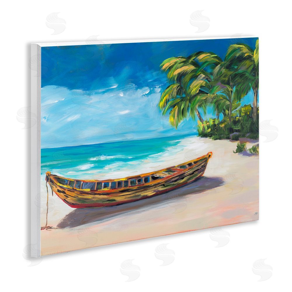 Sundance Graphics Boat on Lost Island Wall Plaque Printed Art