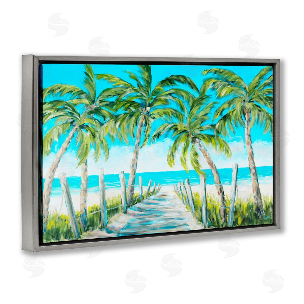 Sundance Graphics The Path To Paradise Gray Floating Frame Canvas Wall Art Print
