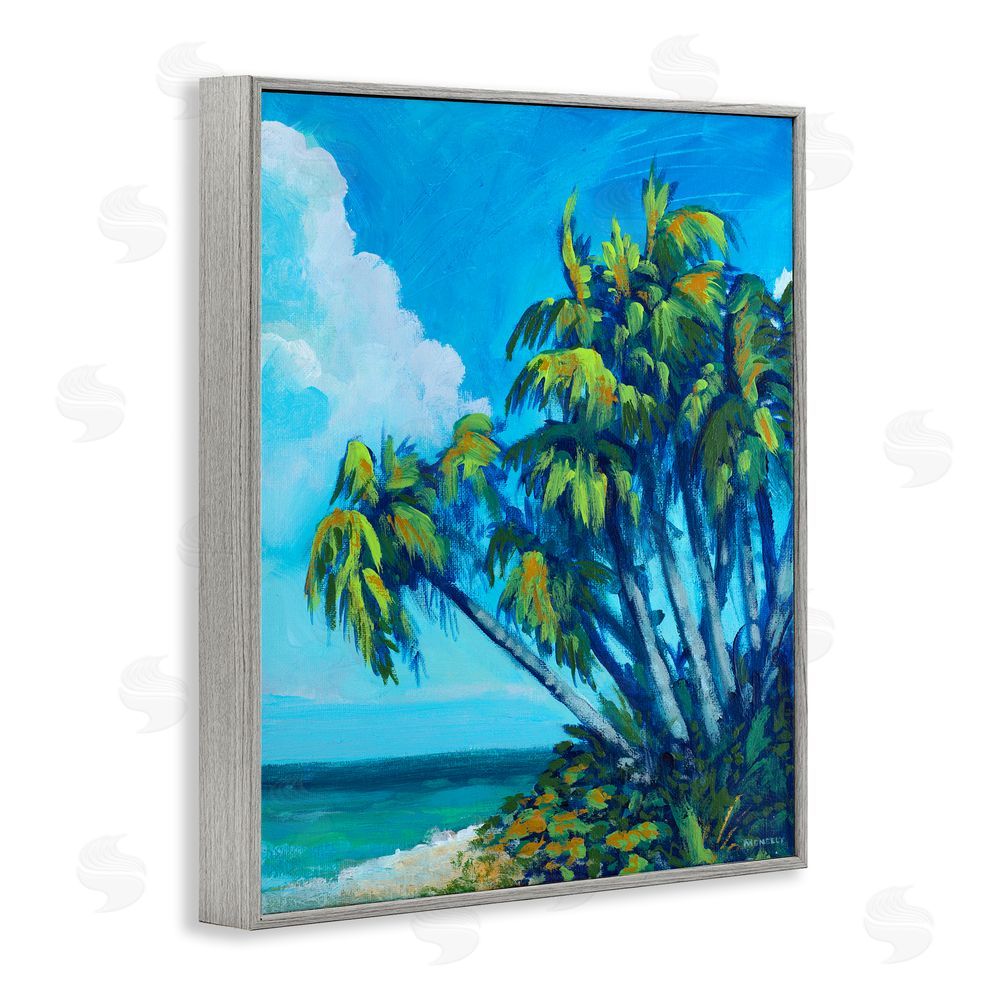 Sundance Graphics Cerulean Sky & Palms Gray Framed Giclee Wall Art Print