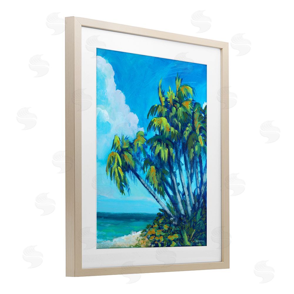 Sundance Graphics Cerulean Sky & Palms Birch Framed Print Under Glass Wall Art
