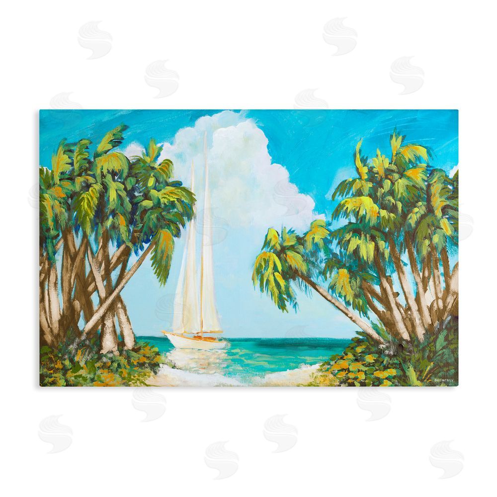 Sundance Graphics Sailboat Among Palms Canvas Wall Art Print