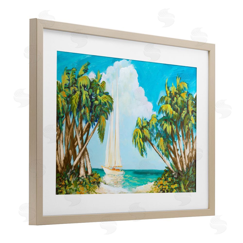 Sundance Graphics Sailboat Among Palms Birch Framed Print Under Glass Wall Art