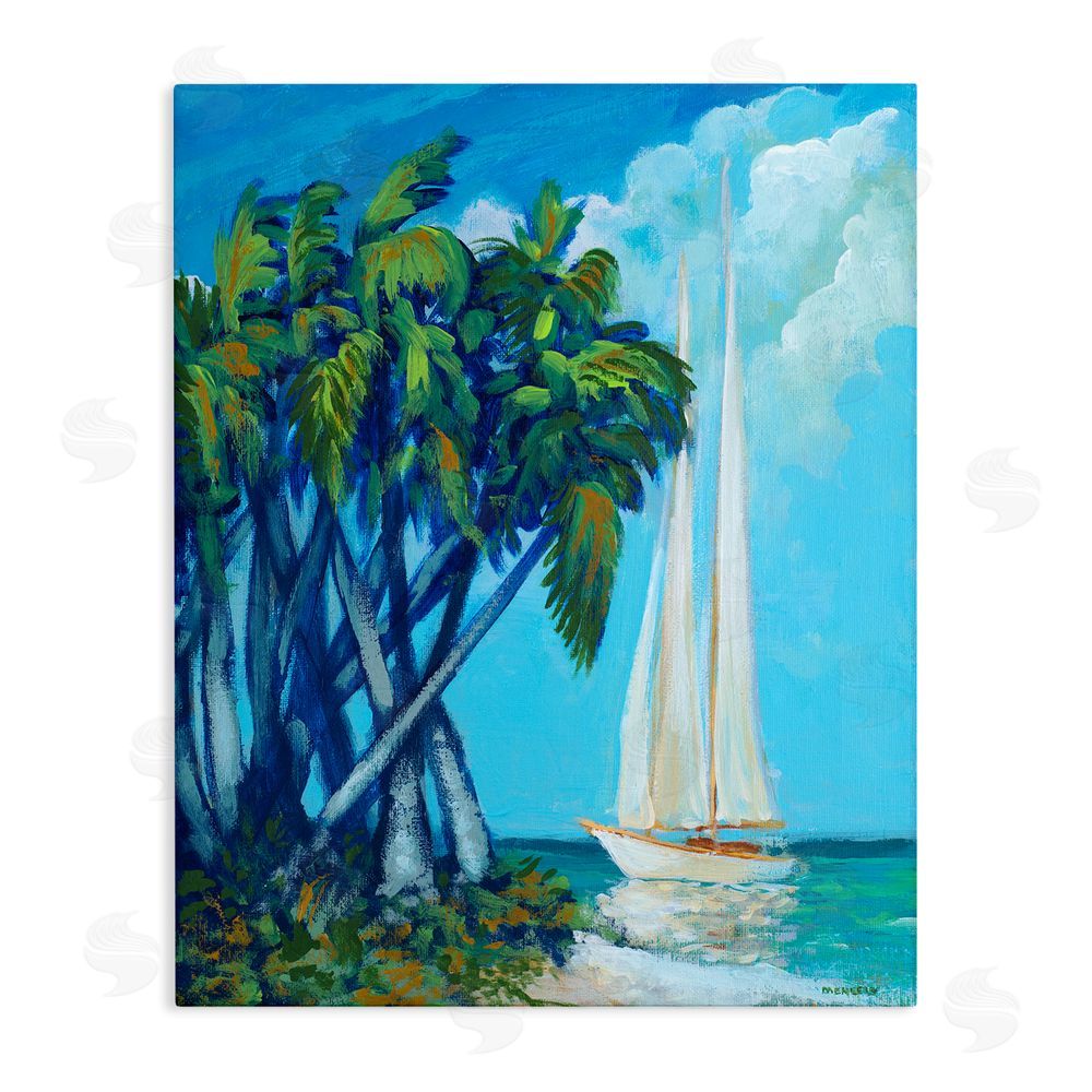 Sundance Graphics Sailboat & Twisted Palms Canvas Wall Art Print