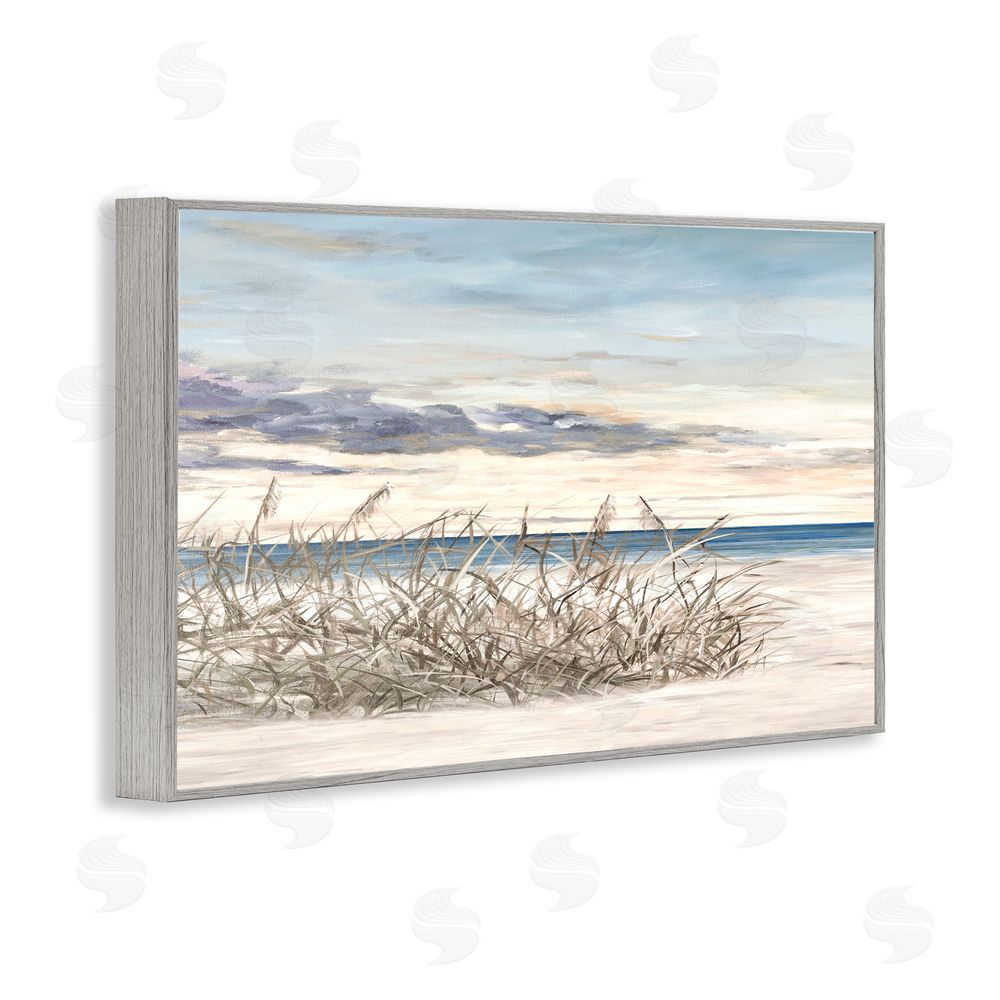 Sundance Graphics Windy Beaches Landscape Gray Framed Giclee Wall Art Print