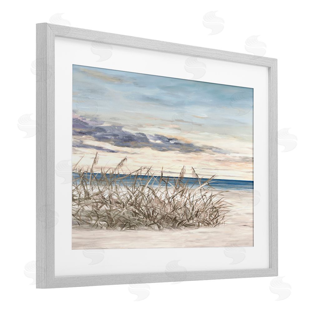 Sundance Graphics Windy Beaches Landscape Gray Framed Print Under Glass Wall Art