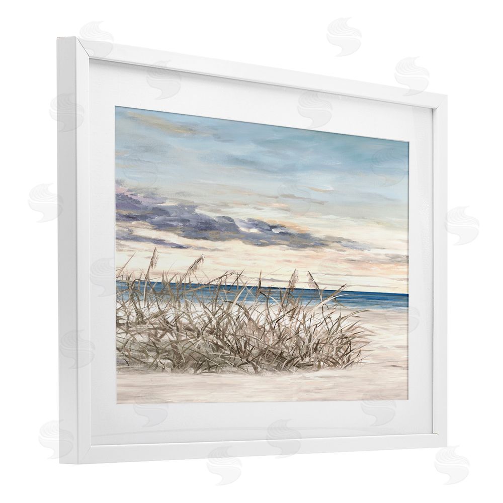 Sundance Graphics Windy Beaches Landscape White Framed Print Under Glass Wall Art