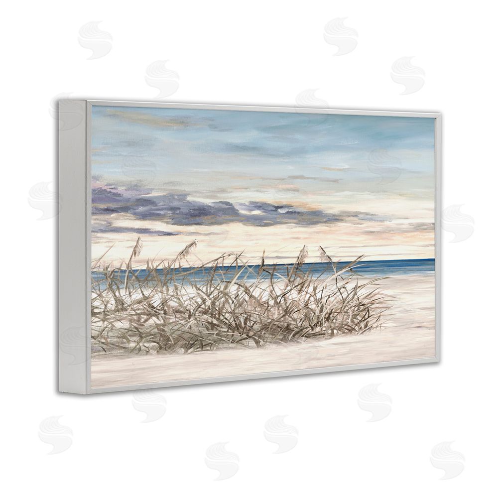 Sundance Graphics Windy Beaches Landscape White Framed Giclee Wall Art Print