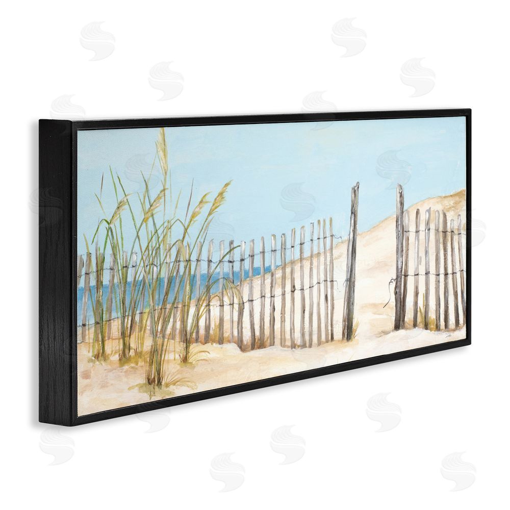 Sundance Graphics Beach Fence Opening Black Framed Giclee Wall Art Print