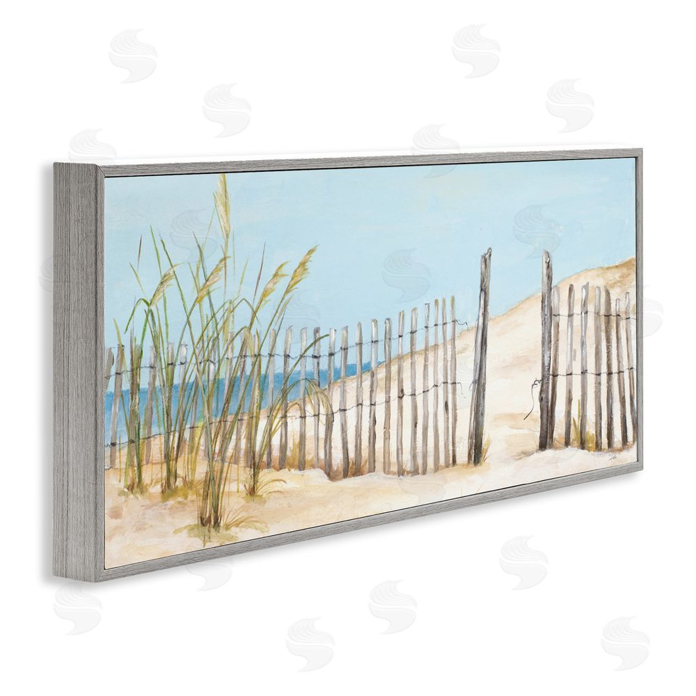 Sundance Graphics Beach Fence Opening Gray Framed Giclee Wall Art Print
