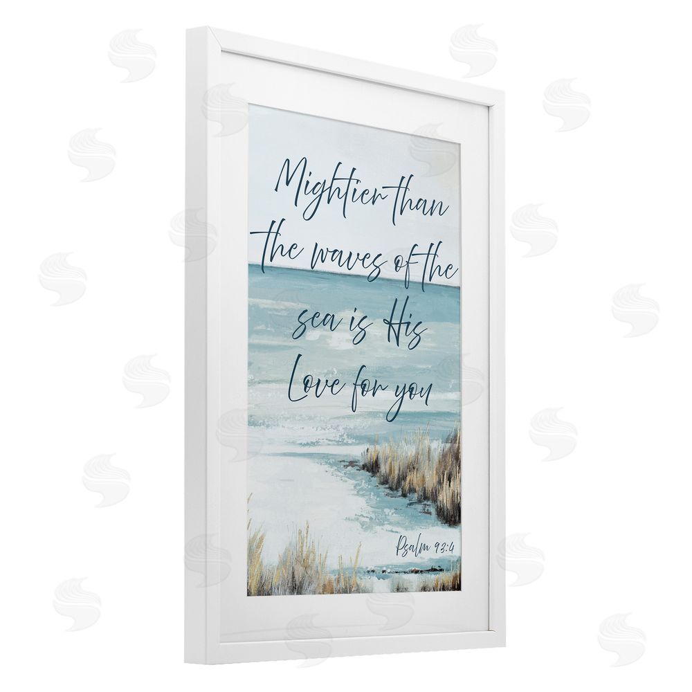 Sundance Graphics Mightier Than The Waves White Framed Print Under Glass Wall Art