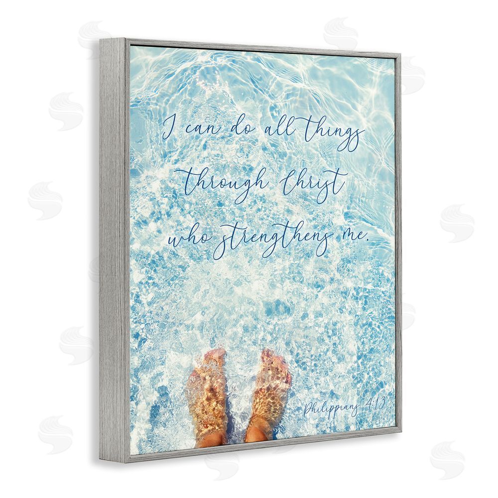 Sundance Graphics I Can Do All Things Gray Framed Giclee Wall Art Print