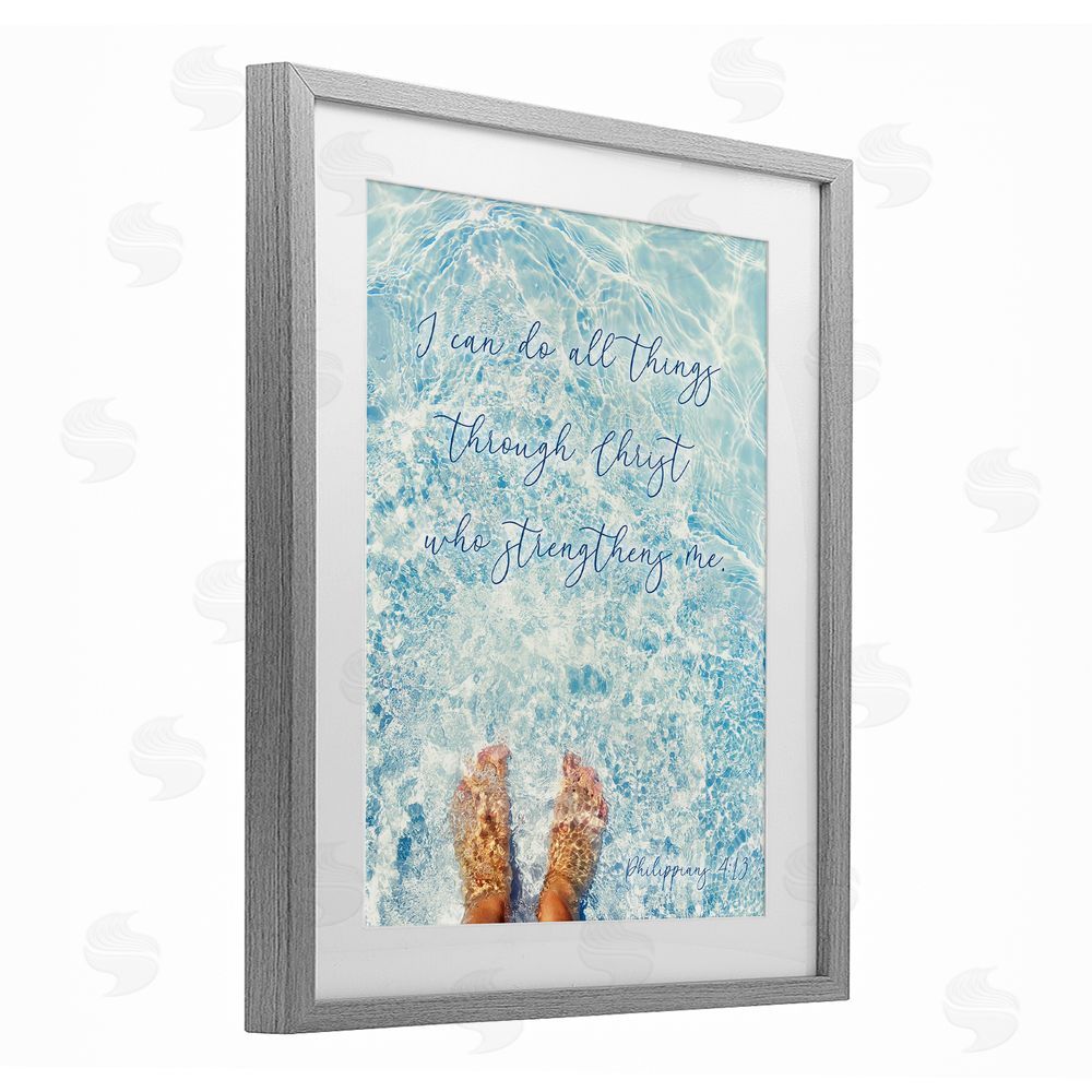 Sundance Graphics I Can Do All Things Gray Framed Print Under Glass Wall Art