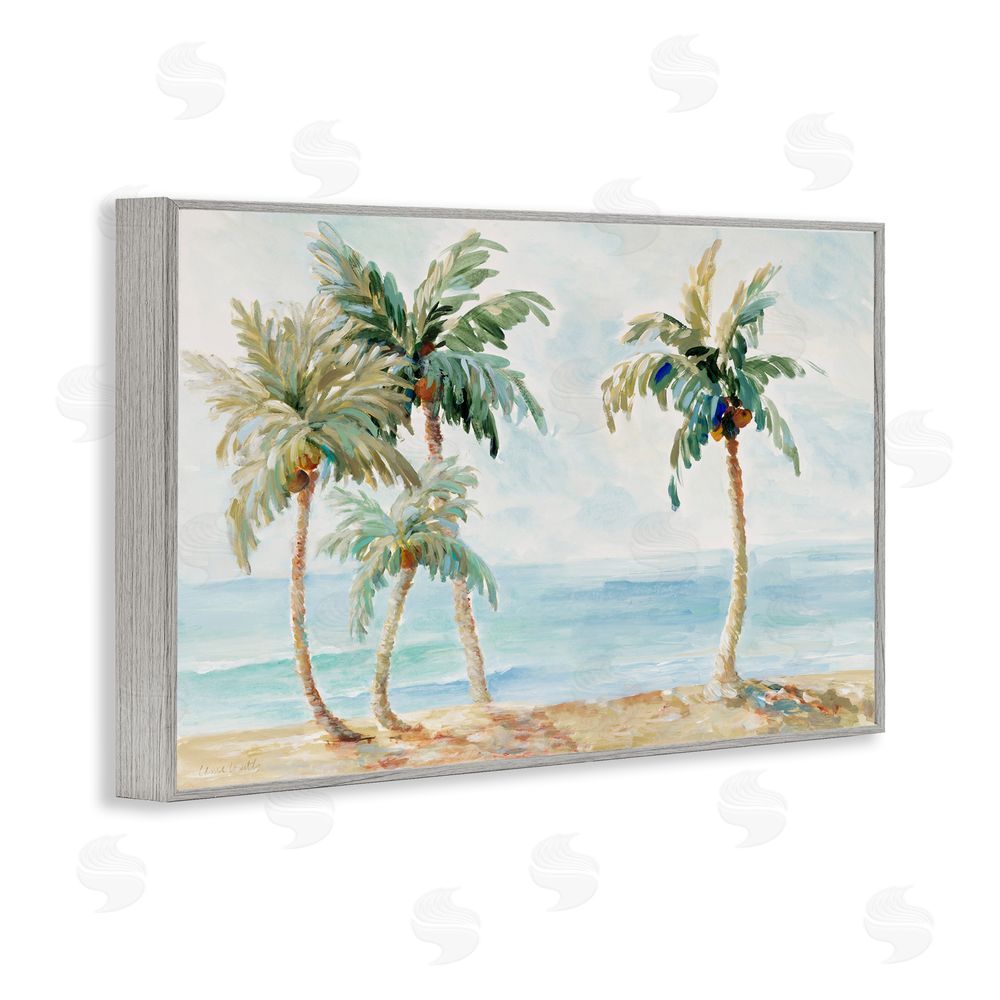Sundance Graphics Palm Trees in Paradise Gray Framed Giclee Wall Art Print