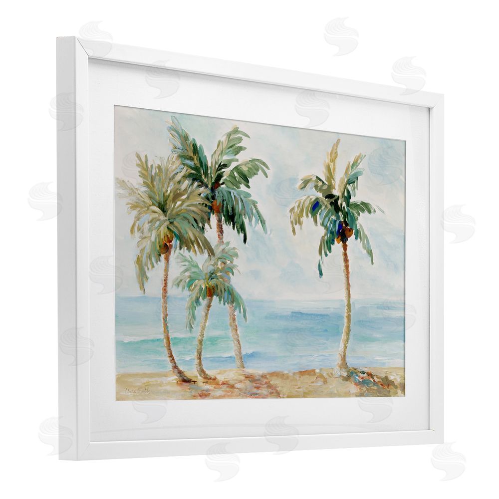 Sundance Graphics Palm Trees in Paradise White Framed Print Under Glass Wall Art
