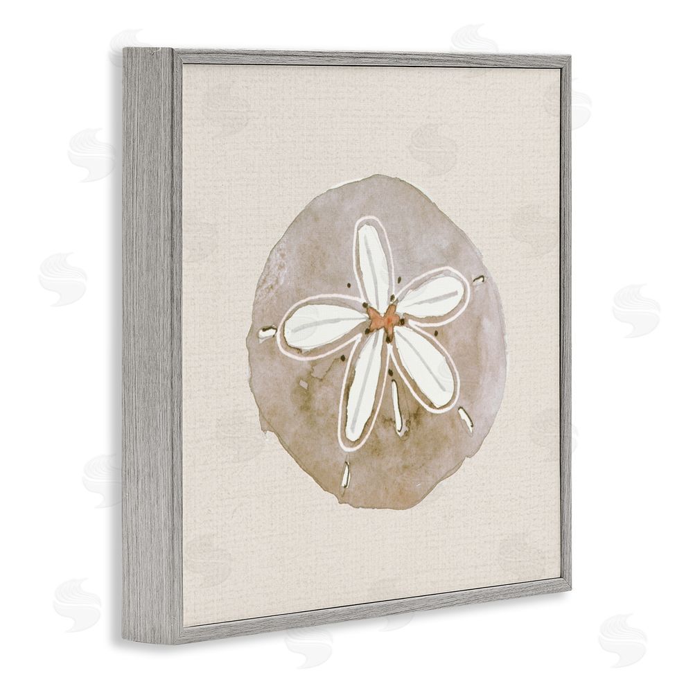 Sundance Graphics Serene Beige Sand Dollar Gray Framed Giclee Wall Art Print