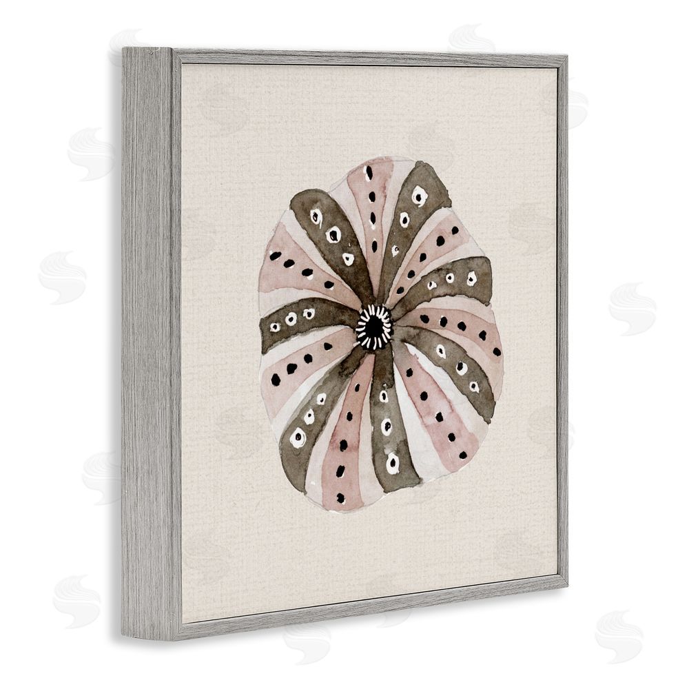 Sundance Graphics Taupe Striped Sea Urchin Gray Framed Giclee Wall Art Print