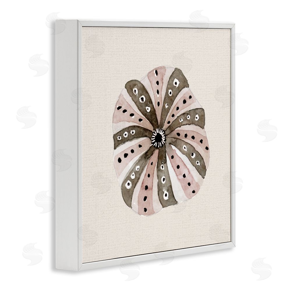 Sundance Graphics Taupe Striped Sea Urchin White Framed Giclee Wall Art Print