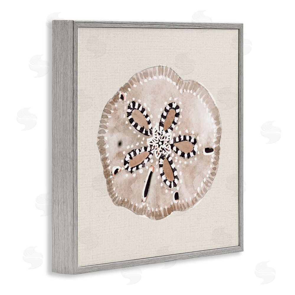 Sundance Graphics Taupe & Beige Sand Dollar Gray Framed Giclee Wall Art Print
