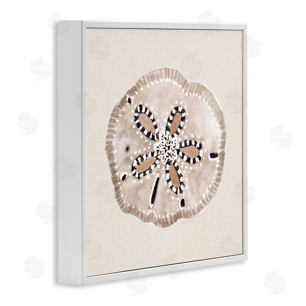 Sundance Graphics Taupe & Beige Sand Dollar White Framed Giclee Wall Art Print