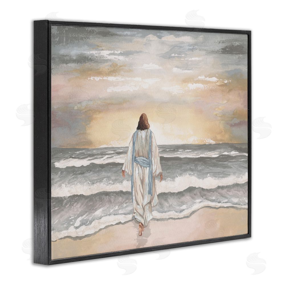 Sundance Graphics Jesus Walks The Shore Black Framed Giclee Wall Art Print