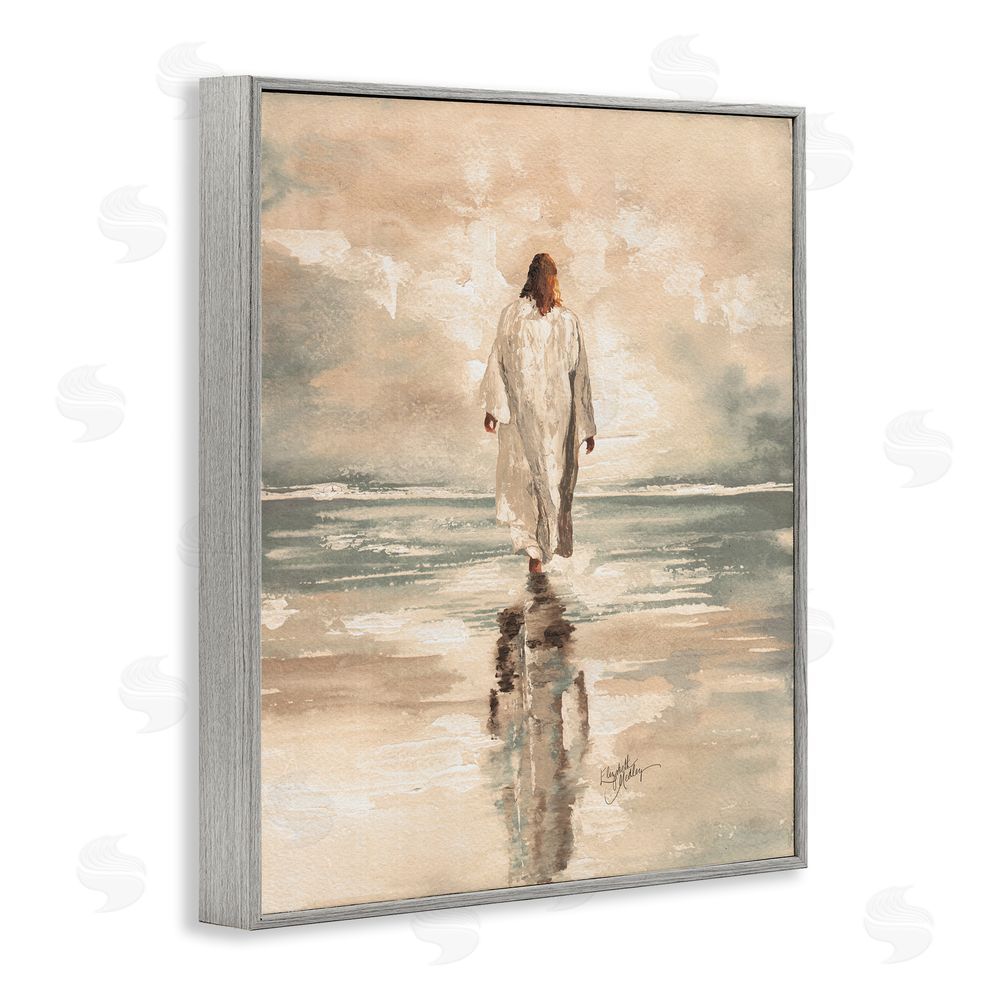 Sundance Graphics Jesus Calms The Sea Gray Framed Giclee Wall Art Print