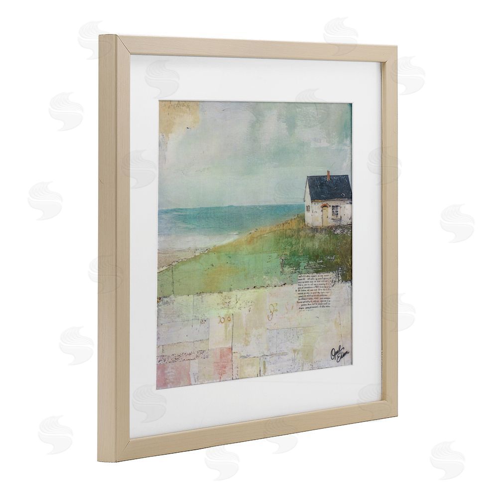 Opal Edison Quiet Place By The Coast Brown Framed Print Under Glass Wall Art