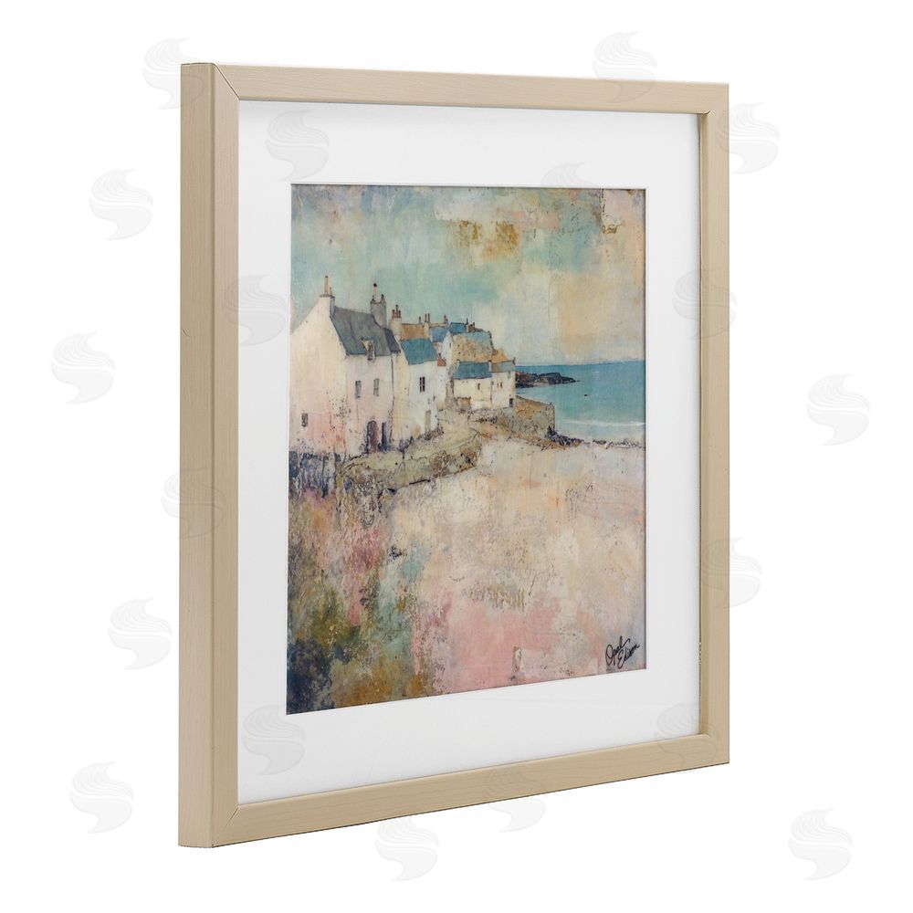 Opal Edison Town Corner Architecture Brown Framed Print Under Glass Wall Art