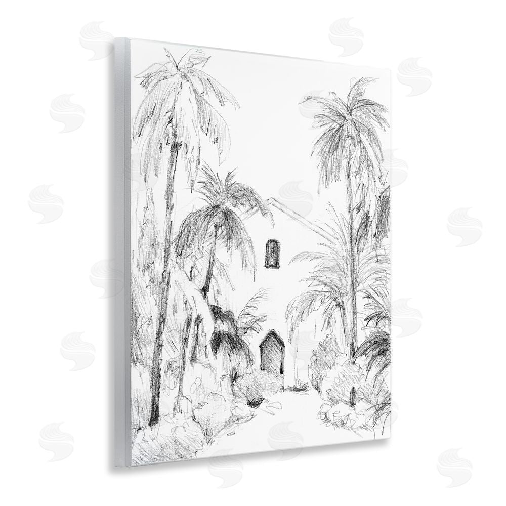 Lanie Loreth Island Church Sketch Wooden Wall Plaque Art Print