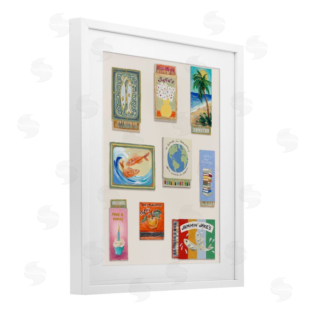 Lanie Loreth World Matchbox Collection White Framed Print Under Glass Wall Art