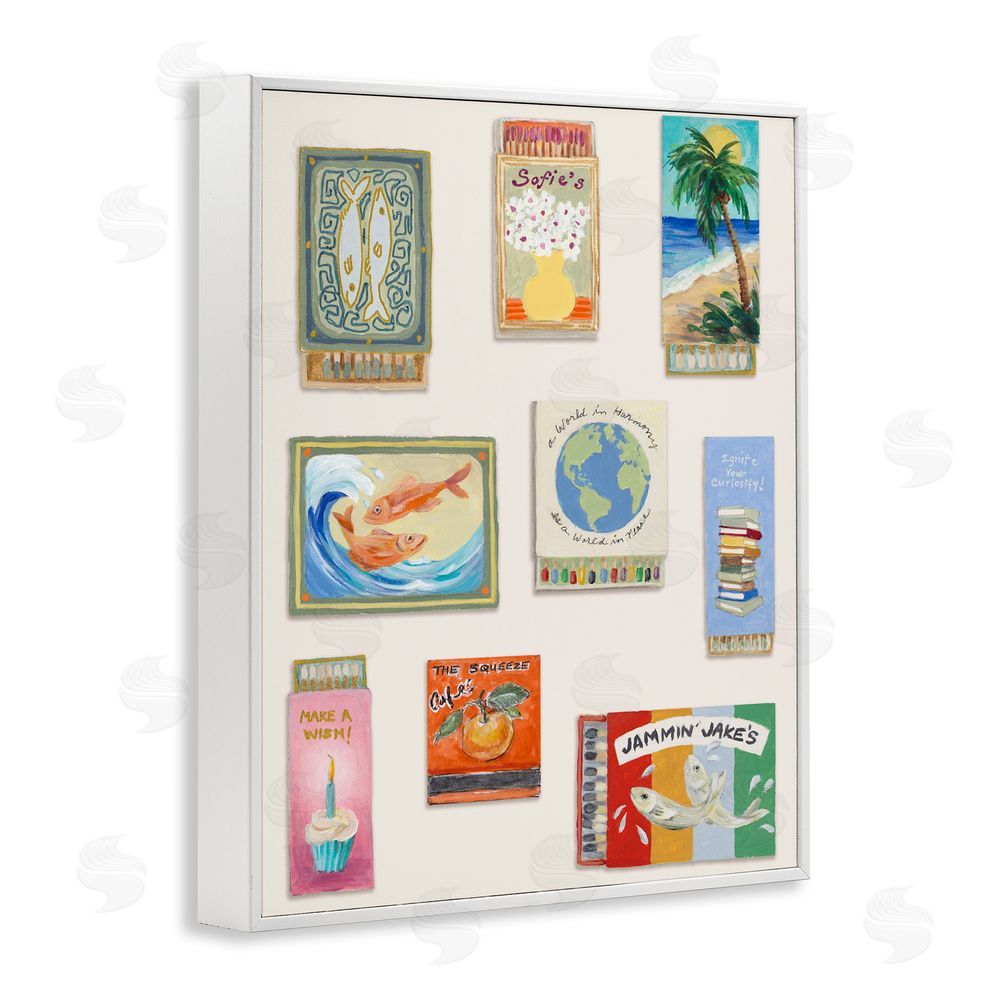 Lanie Loreth World Matchbox Collection White Framed Giclee Wall Art Print