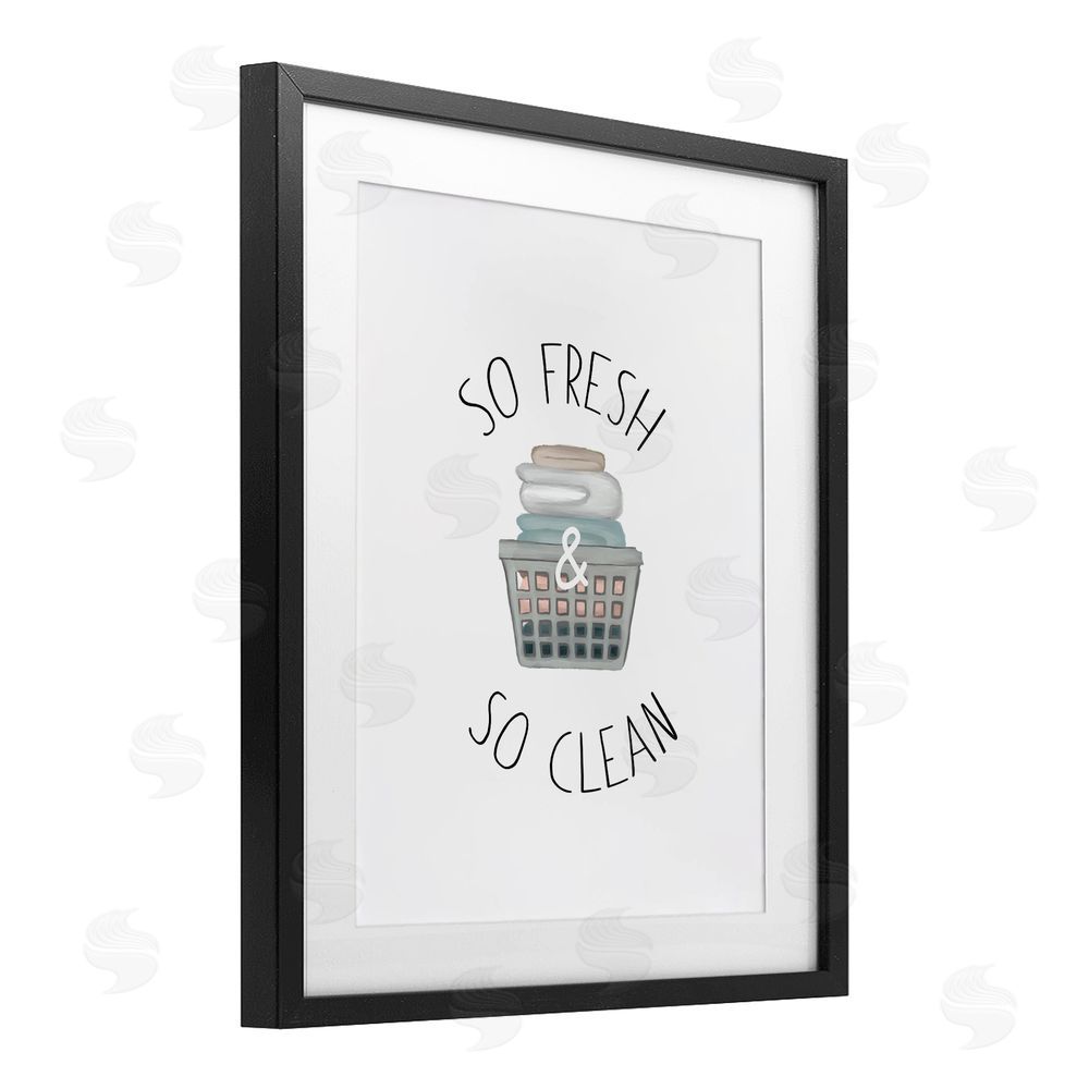 Sundance Graphics So Fresh Laundry Basket Black Framed Print Under Glass Wall Art