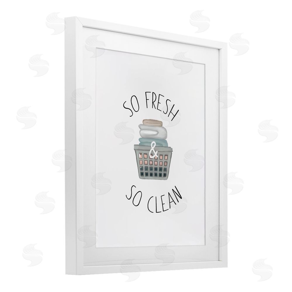Sundance Graphics So Fresh Laundry Basket White Framed Print Under Glass Wall Art