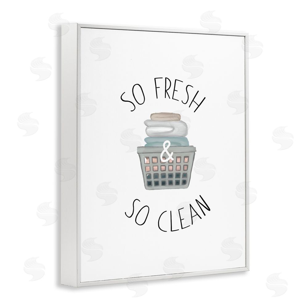 Sundance Graphics So Fresh Laundry Basket White Framed Giclee Wall Art Print