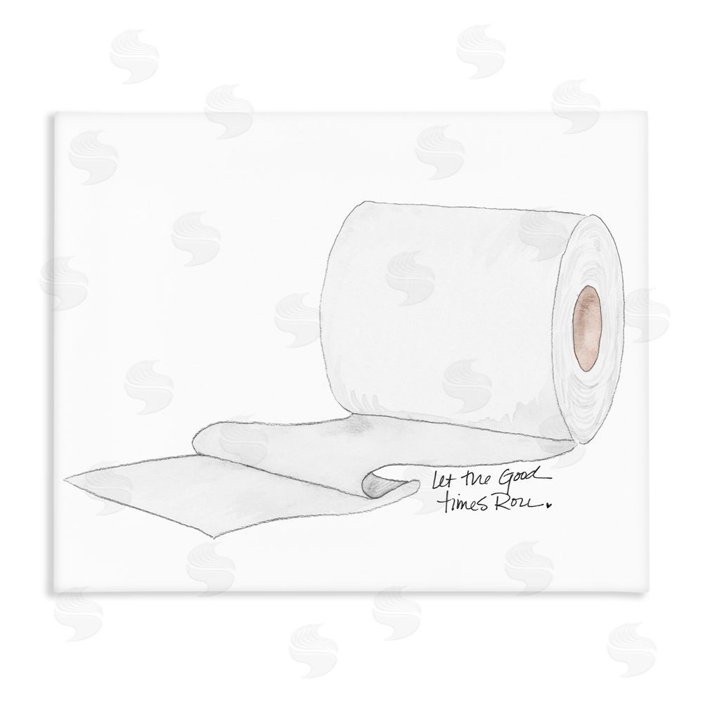 Sundance Graphics Good Times Roll Toilet Paper Canvas Wall Art Print