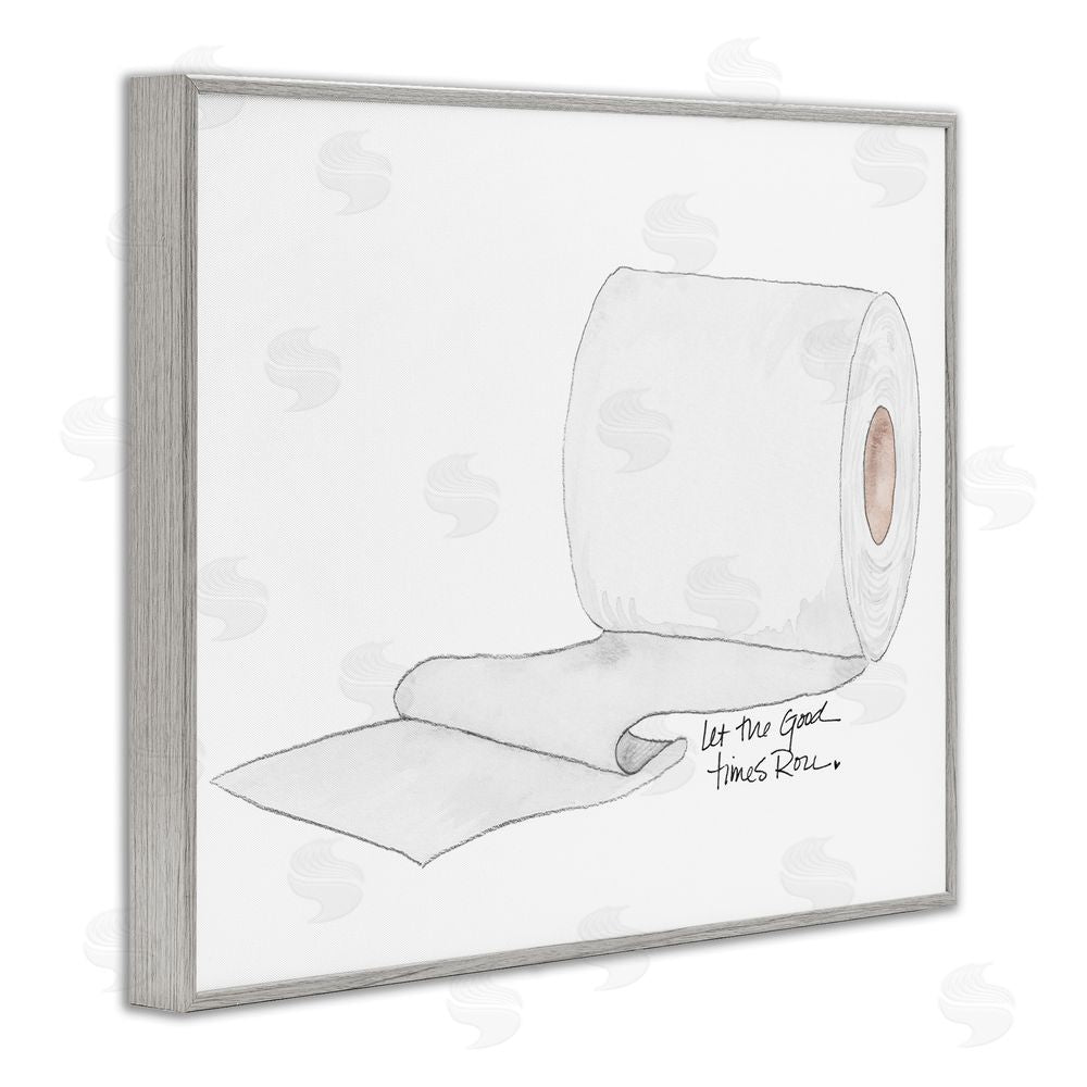 Sundance Graphics Good Times Roll Toilet Paper Gray Framed Giclee Wall Art Print