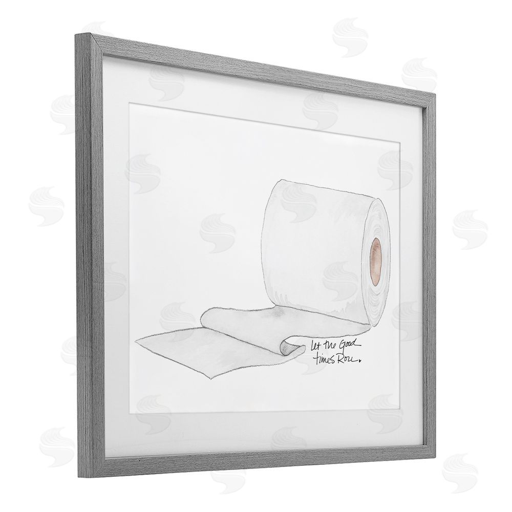 Sundance Graphics Good Times Roll Toilet Paper Gray Framed Print Under Glass Wall Art