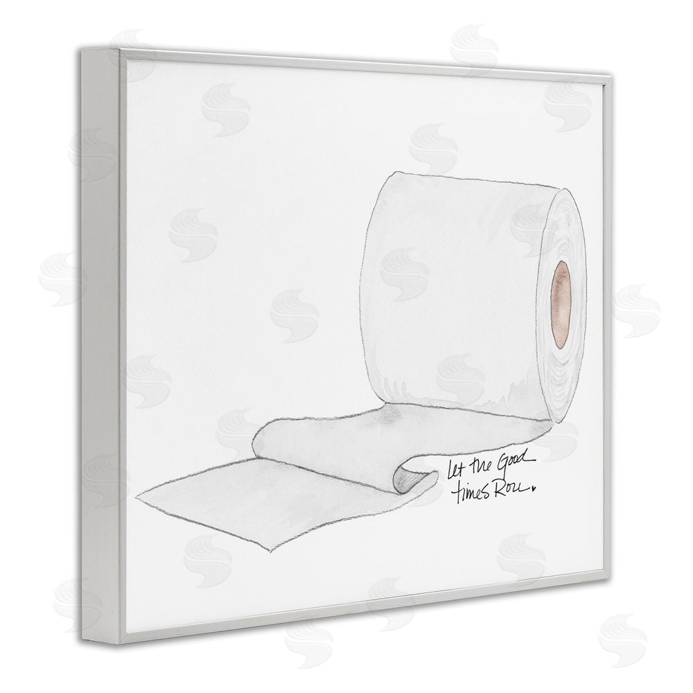 Sundance Graphics Good Times Roll Toilet Paper White Framed Giclee Wall Art Print