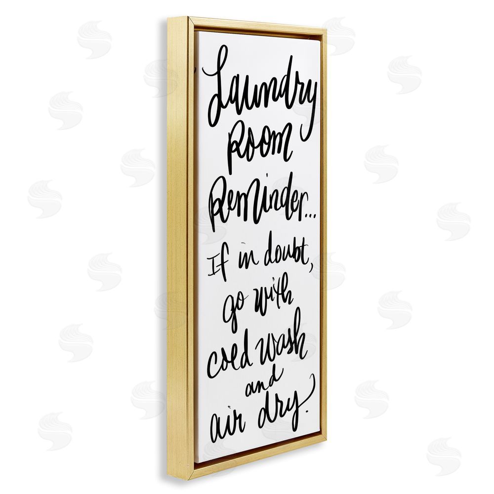 Sundance Graphics If In Doubt Laundry Tip Gold Floating Frame Canvas Wall Art Print