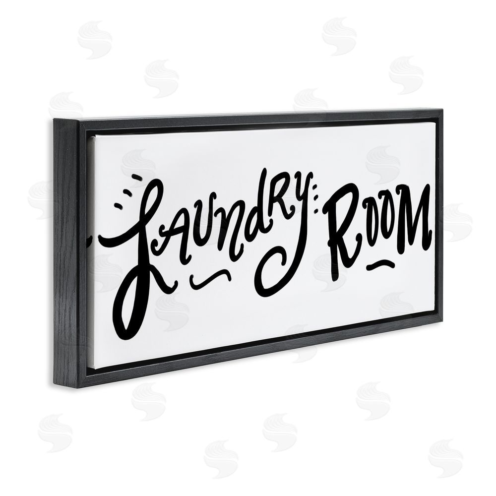 Sundance Graphics Laundry Room Fun Typography Black Floating Frame Canvas Wall Art Print