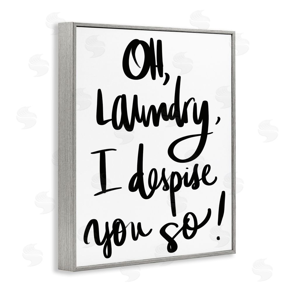 Sundance Graphics Laundry I Despise You Gray Framed Giclee Wall Art Print