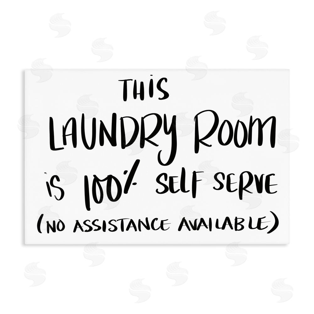 Sundance Graphics Self Serve Laundry No Assistance Canvas Wall Art Print