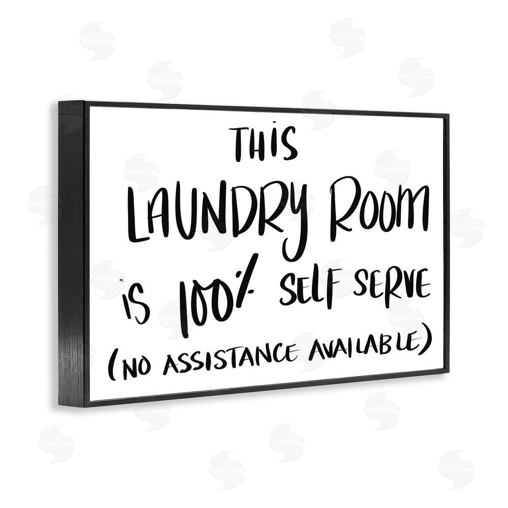 Sundance Graphics Self Serve Laundry No Assistance Black Framed Giclee Wall Art Print