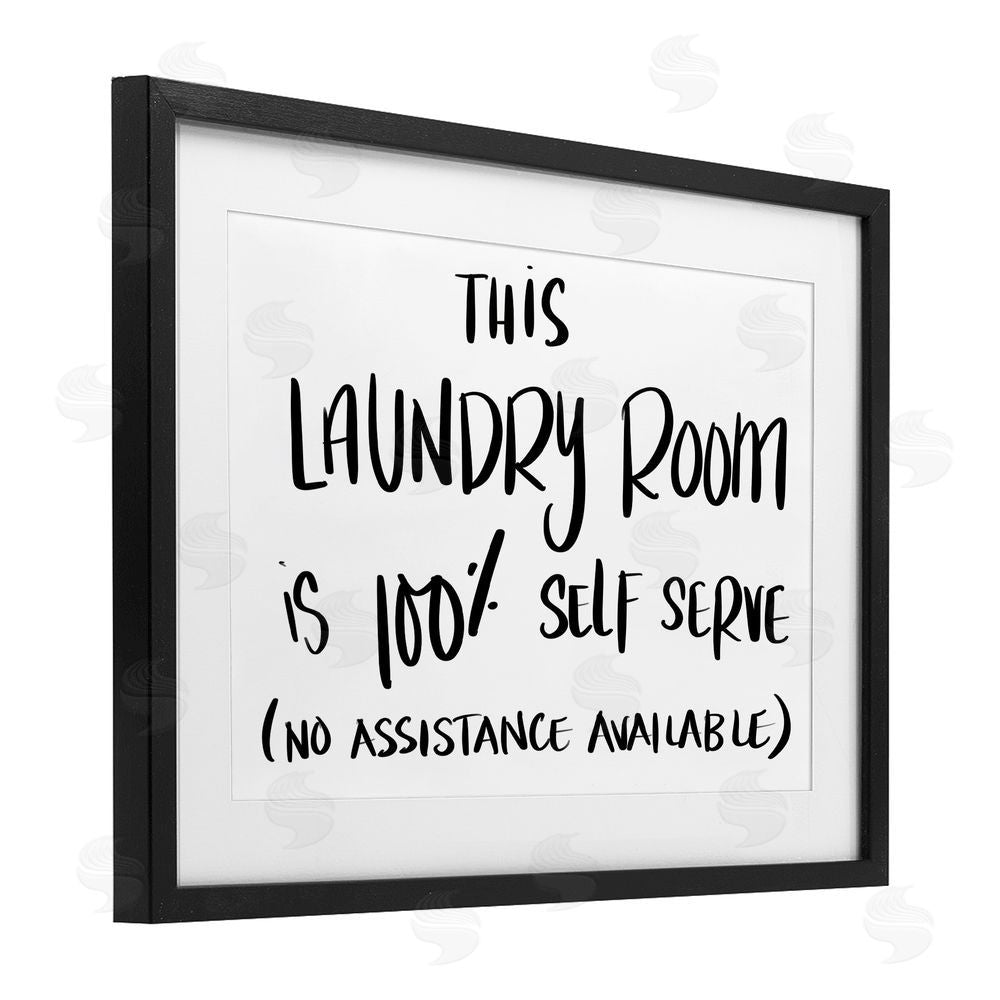 Sundance Graphics Self Serve Laundry No Assistance Black Framed Print Under Glass Wall Art