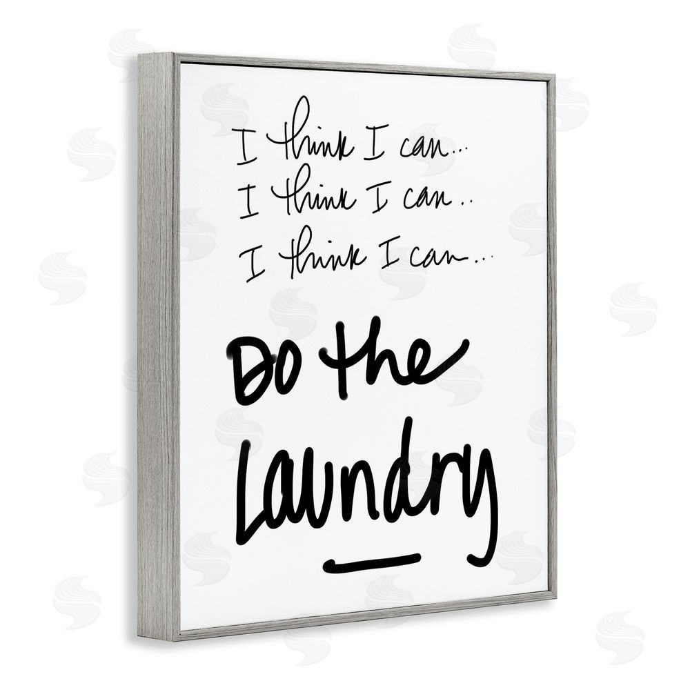 Sundance Graphics Think I Can Do Laundry Gray Framed Giclee Wall Art Print