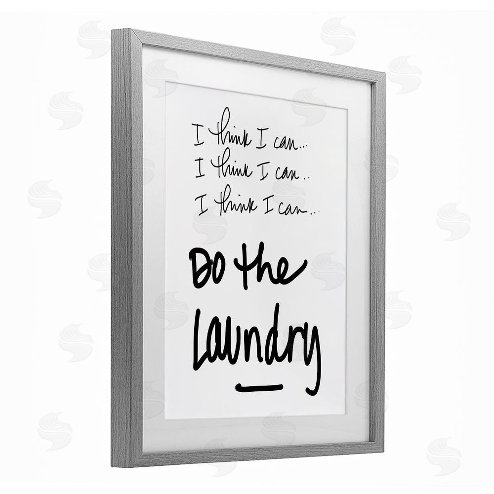 Sundance Graphics Think I Can Do Laundry Gray Framed Print Under Glass Wall Art